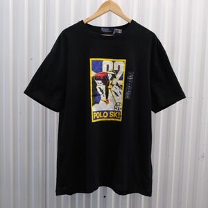 NWT Polo Ralph Lauren Mens XL Black Polo Ski Graphic T Shirt Classic Fit Cotton